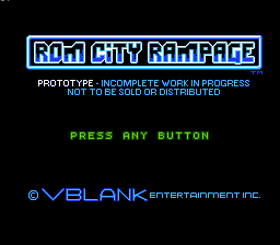 ROM City Rampage (prototype) Title Screen